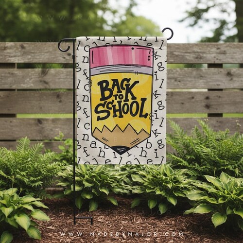 Back to School Garden Flag, Teacher Yard Flag, School Welcome Outdoor Decor