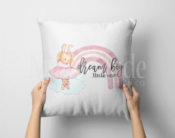 Nursery Pillow, Nursery Décor, Dream Big Little One Pink, Baby Shower Gift, Welcome Baby Gift, Custom Baby Accessories