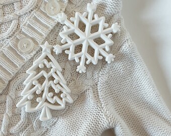 dentitions en silicone de Noël | | de dents de lait | de flocons de neige arbre de Noël