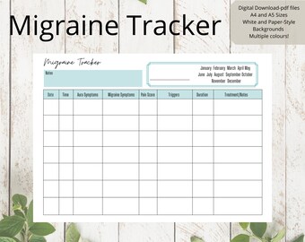 Printable Migraine Chart - Etsy