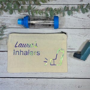 Personalisierte Baumwoll Canvas Inhalator Tasche | Baumwolle | Inhalator Beutel | Medizintasche