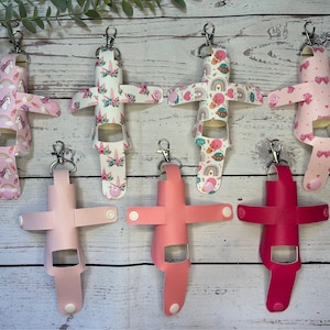 Faux Leather Inhaler Holder - Pink Unicorns/Rainbows/Bows | Inhaler Case | Asthma Inhaler Holder | Asthma Pump Cover | Keychain