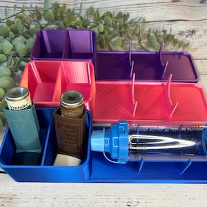 Inhalator Organizer mit Spacer Cradle | Inhalator Halter | Inhalator | Spacer | Asthma | COPD