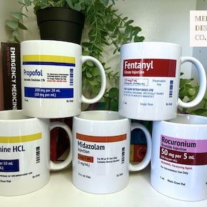 Propofol/Midazolam/Ketamine Label Mug | Medic Gift | Doctor | ODP | Nurse | Vet