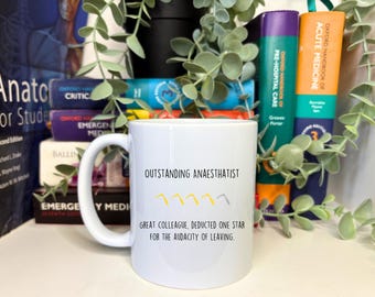 Outstanding Anaesthetist Review Mug | Farewell Leaving Gift | Anaesthetist Rating | Gift