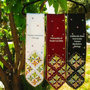 Étole de remise des diplômes Phulkari fabriquée à la main (message pour les commandes groupées)