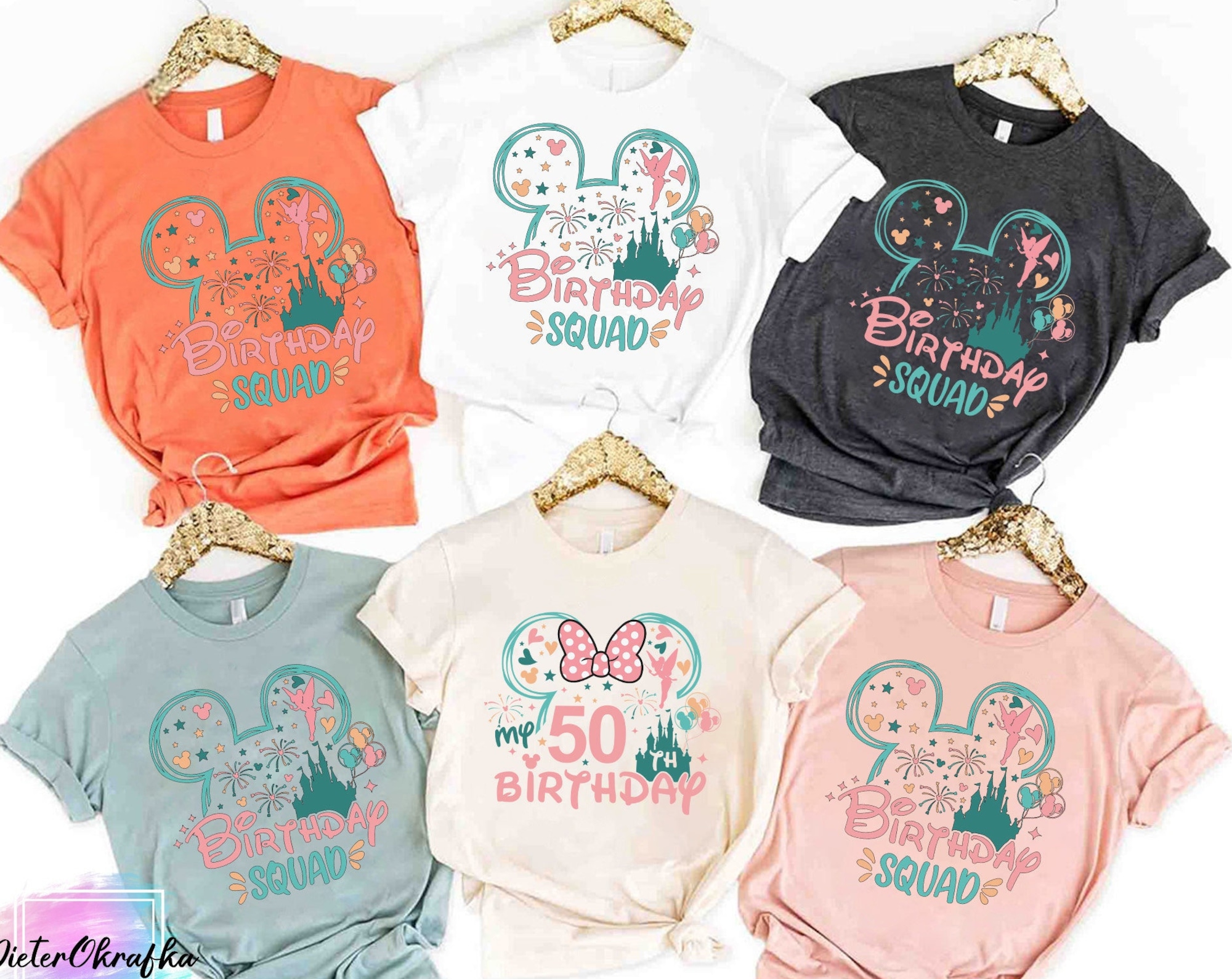 Personalisiertes Disney 50. Geburtstagsshirt, Disney Birthday Squad T-Shirt Personalisiertes Disney 50. Geburtstagsshirt, Disney Birthday Squad T-Shirt