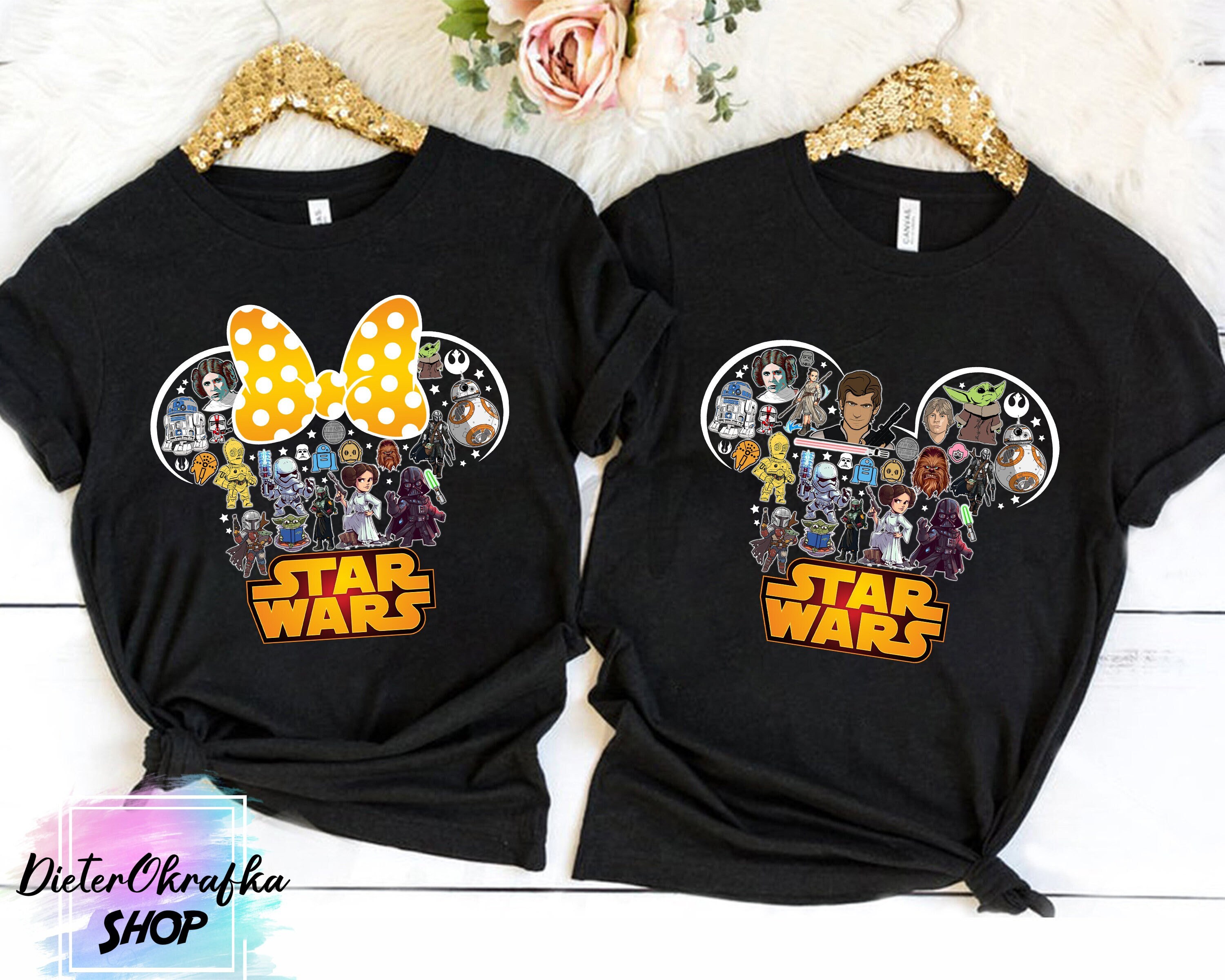 Star Wars Couple Shirts, Star Wars Mickey Shirt, Disney Couple Shirt, Disney Honeymoon Shirts