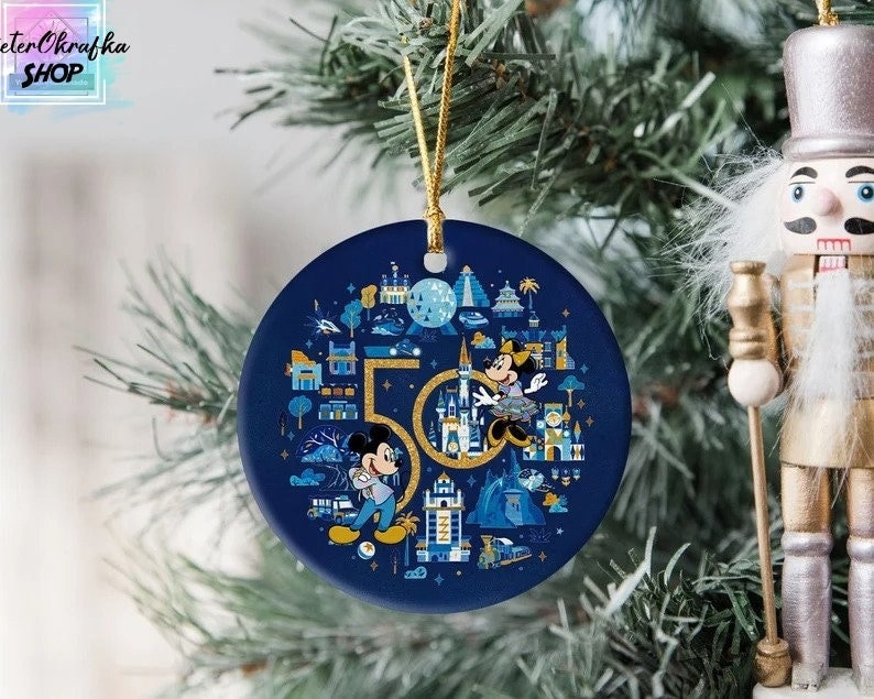 Discover Personalized 50th Anniversary Family Vacation Ornament, Disneyland Xmas