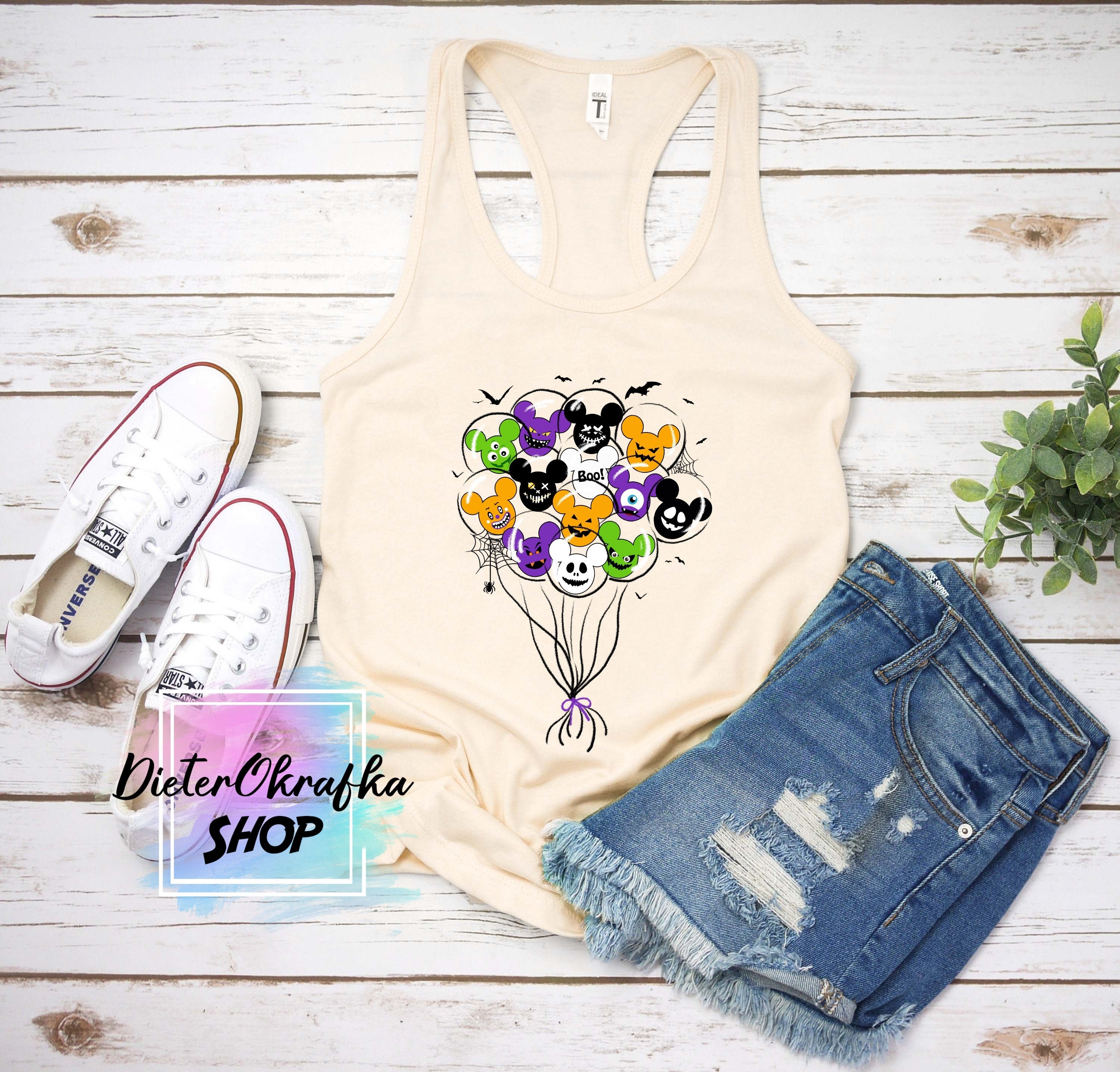 Discover Disney Balloon Halloween Tank, Monster Inc Balloon Tank, Mickey's not so scary Halloween party 2022 Tank Top