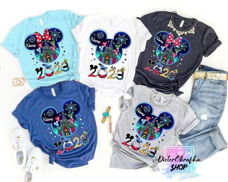 Discover Disney Mickey 2023 Shirt, Happy New Year Shirt, Disney Castle Shirt, Mickey and Minnie