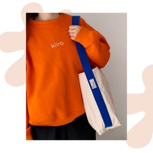 Maxi sac Kiiro avec bandoulière colorée, cartable d'école, sac de tous les jours, sac fourre-tout