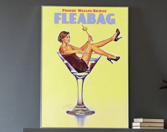 Fleabag Phoebe Waller-Bridge Vintage 1950s 60s Burlesque Martini Glass/Minimalist Poster Wall Art, 4 sizes available!