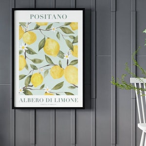 Positano Albero Di Limone Classic French Italian Kitchen Art Vintage Poster Wall Art, 4 sizes available!