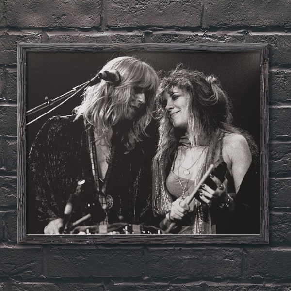 Stevie Nicks Christine McVie 70s photo, Fleetwood Mac Feminist Female Rock Music Poster Wall Art, 4 sizes available!