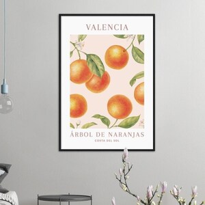 Valencia Árbol De Naranjas Oranges Costa Del Sol Classic Spanish Italian Kitchen Art Vintage Poster Wall Art, 4 sizes available!