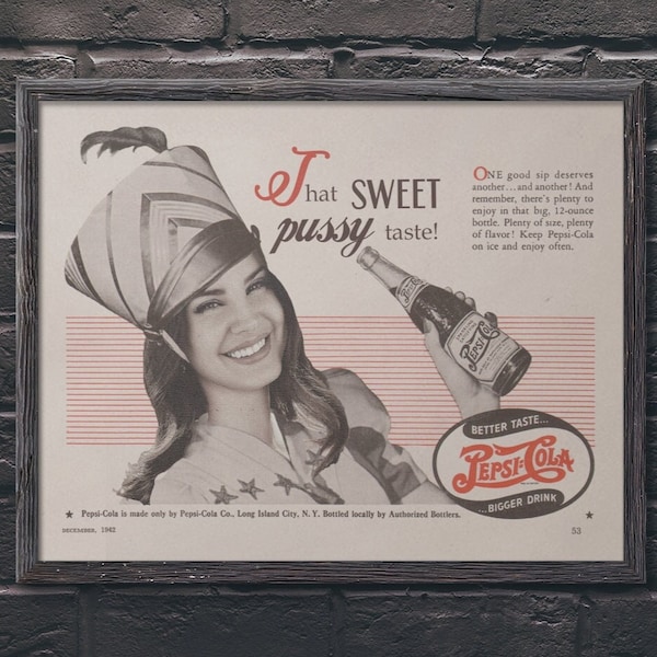 Affiche publicitaire Lana Del Rey vintage des années 1940 Cola, 4 tailles disponibles !