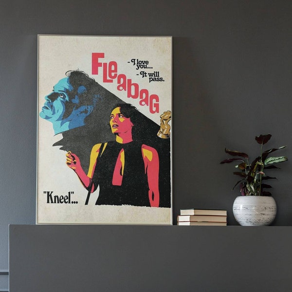 Fleabag Phoebe Waller-Bridge vintage années 1950 60 B Movie Style/Burlesque Martini Glass/Minimalist Poster Wall Art, 4 styles et tailles disponibles !