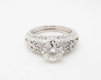 1930er Vintage Ring/Diamantring/ 2.0Ct Rundschliff Ring/ Verlobungsring In 925 Sterling Silber/ antiker Verlobungsring/Art Deco Ring