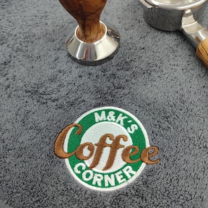 コーヒーバータオル、刺繍入りコットンコーヒーコーナー、