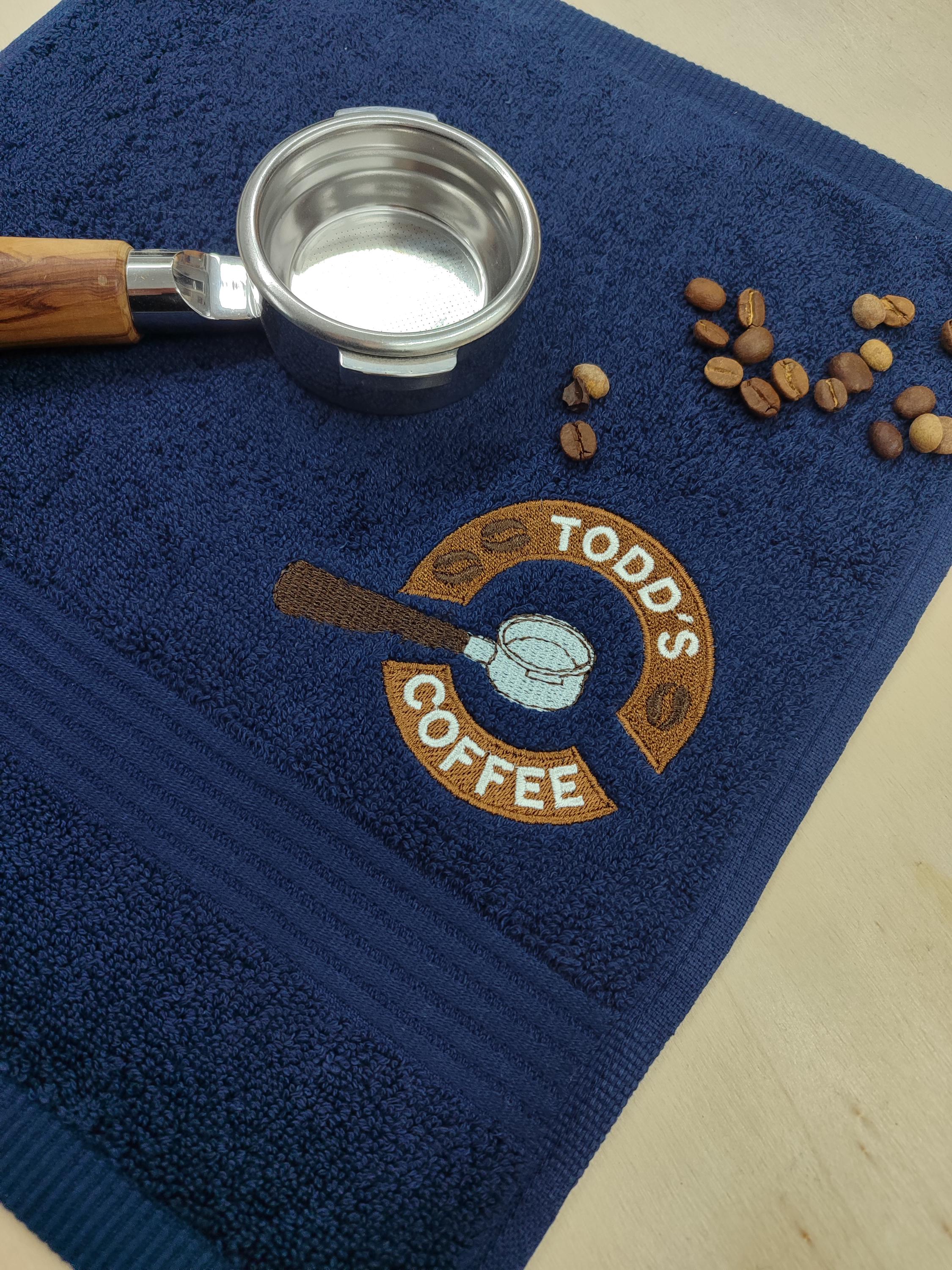 Portafilter Personalised Coffee Bar Towel- Embroidered Barista Gift ...