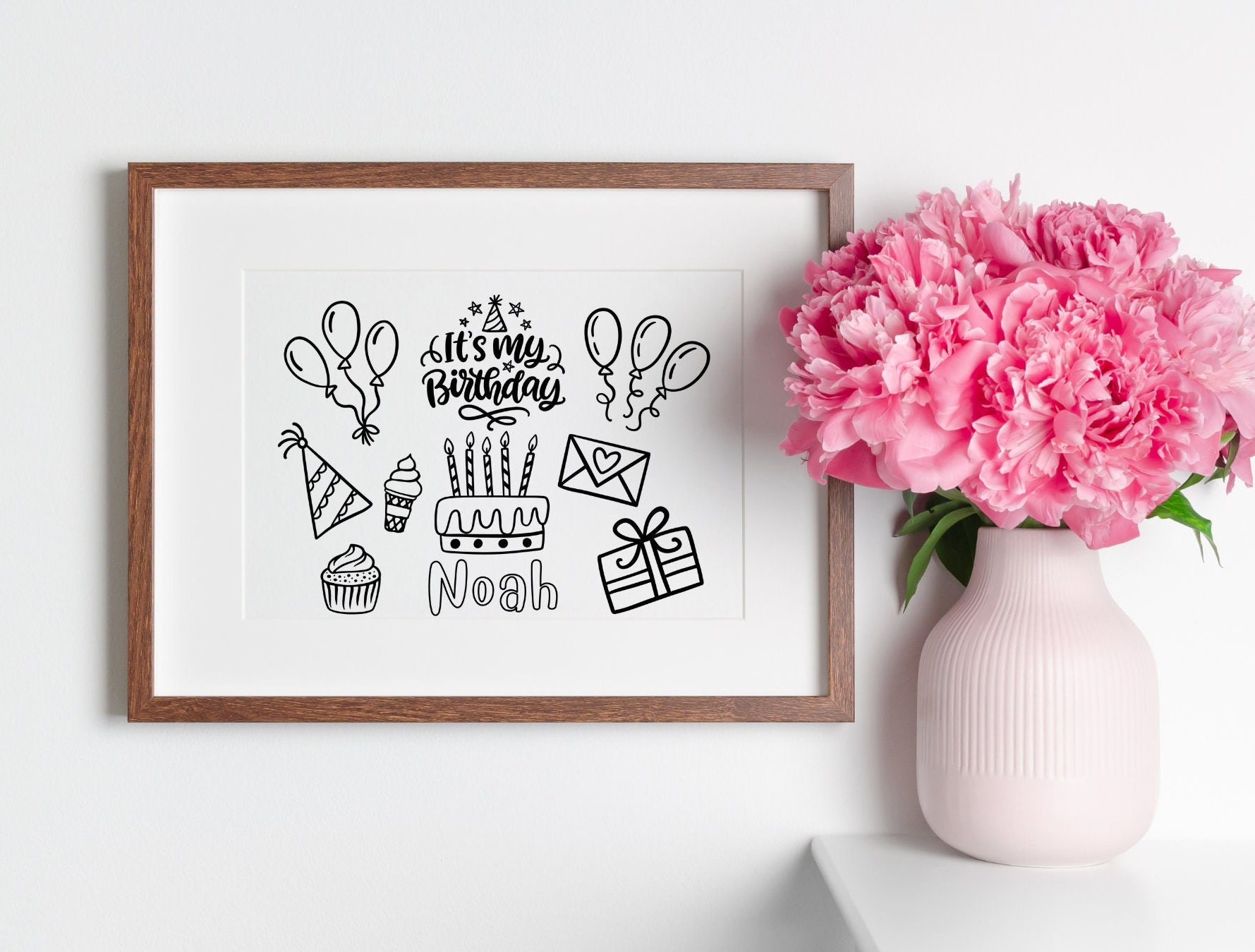 Personalized Birthday Coloring Page for Kids, Custom Coloring Page ...