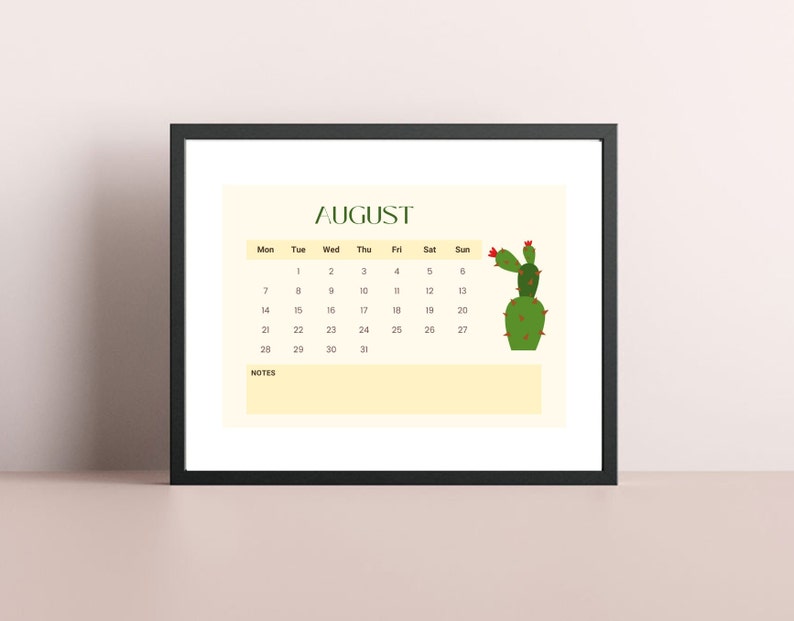 2023 Cactus Calendar Printable Cactus Calendar Cactus Gift - Etsy