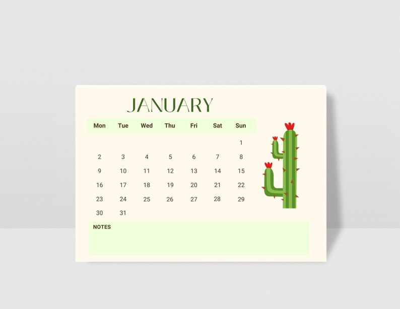 2025 Cactus Calendar Printable Cactus Calendar Cactus Gift Etsy UK