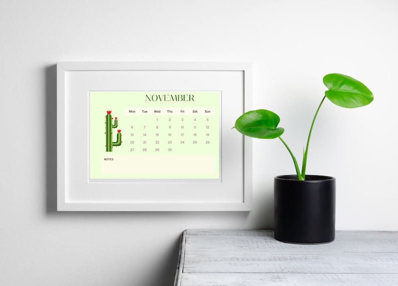 2023-cactus-calendar-printable-cactus-calendar-cactus-gift-etsy