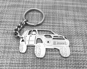 Custom 2018 Toyota TRD 4 runner key chain personalised car key chain birthday gift stainless steel key chain toyota key chain