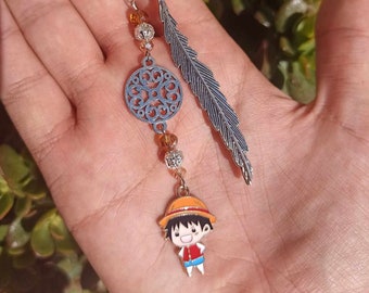 Edelstahl-Lesezeichen inspiriert von One Piece, handgefertigt, Geschenk für Lesefan, Manga, Shônen, Buchdekoration, personalisiert