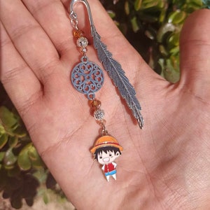 Stainless steel bookmark inspired by One Piece, handmade, gift for reading fan, manga, shônen, book decoration, personalized