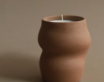 Handmade Lavender Soy Wax Candle, Modern Stoneware Container, Home Decor, Christmas Gift