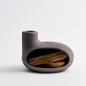 Quemador de incienso de cerámica hecho a mano: moderno soporte de Palo Santo