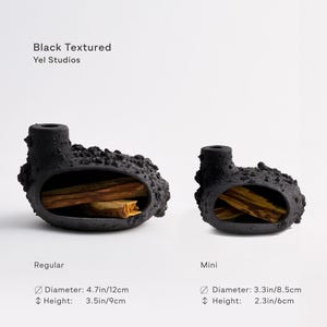 DARK BLACK TEXTURED, Palo Santo burner, Handmade modern incense holder,