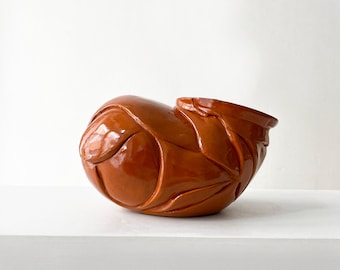 Modern Handmade Ceramic Terracotta Vase, Modern Centerpiece, Unique Design Vase, Housewarming Gift