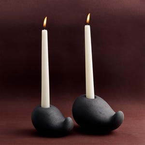 Handgemaakte moderne keramische kandelaar, minimale kandelaar, Moederdagcadeau, kerstcadeau