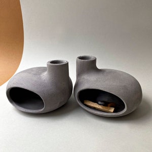 Set of 2 Palo Santo Holder, Incense Cone Holder, Handmade Modern Ceramic Chimney Incense Burner,  Incense gift set, Home Decor