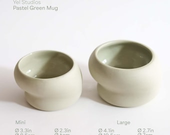 Pastel Green Ceramic Mug, Handmade Stoneware Coffee & Espresso Mug, Unique Christmas  Gift