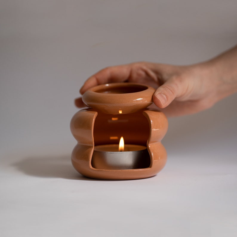 Terracotta Wax Melt Burner, Handmade Essential Terracotta Oil Burner, Fragrance diffuser, Mothers Day Gifts image 2