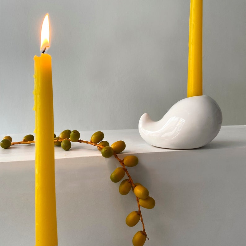 Candle holder set, Candlestick holder, Modern candle holder, Anniversary dinner, Stoneware Ceramic zdjęcie 1