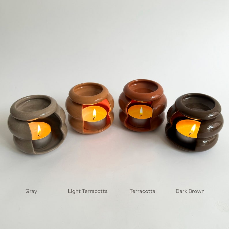 Handmade Wax Melt Burner, Modern Ceramic Essential Oil Burner, Unique Tealight Wax Warmer image 2