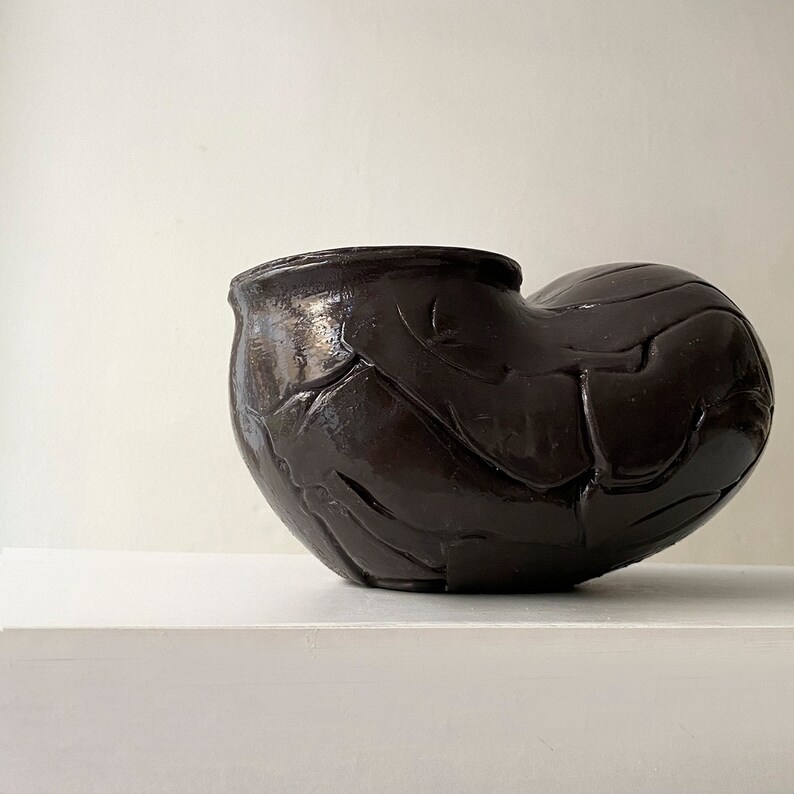 Kök Vases 0/50, Black Textured Ceramic Vase, Handmade Ceramic Vase, Ceramic Sculptural Vase, Modern Ceramic Vase, Abstract Vase , Home Decor image 4