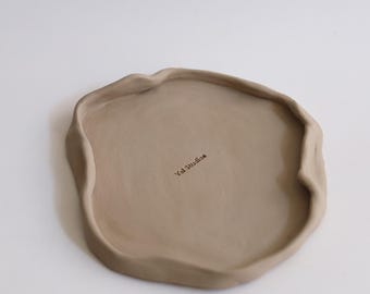 Handmade Organic Ceramic Plate, Decorative Ceramic Plate, Home Decor