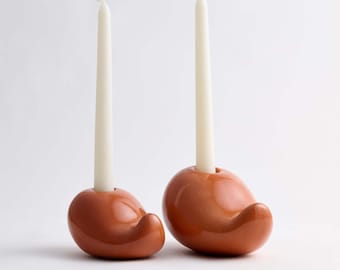 Handmade Modern Ceramic Candlestick: Minimalist Home Decor