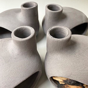 Anthracite Textured Palo Santo Burner, Cone Incense Holder, Handmade Modern Ceramic Chimney Incense Burner image 3