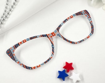 Americana Hearts & Stripes Design | 4th of July Magnetic Eyewear Topper | Red White and Blue Collection