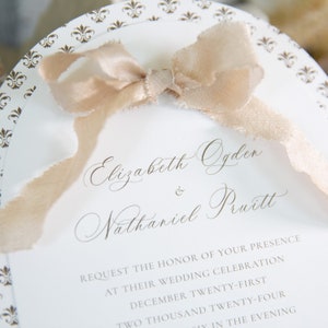 Fleur de Lis Wedding Invitation: New Orleans Bridal Luncheon, Ribbon Announcement