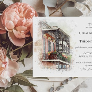 New Orleans French Quarter Balcony Invitation | Bridal Shower |  Farewell Brunch | Engagement Party | Welcome Party | Rehearsal Dinner