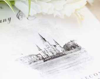 New Orleans Louisiana Save the Date | St. Louis Cathedral Wedding | French Quarter | Jackson Square | New Orleans Wedding